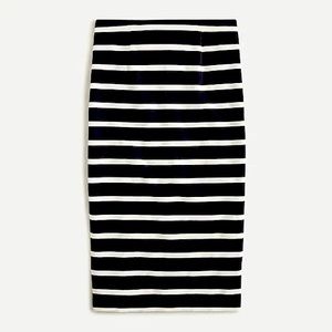 J. Crew Knit Pencil Skirt - black and white striped